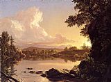 Frederic Edwin Church Famous Paintings - Scene on the Catskill Creek, New York